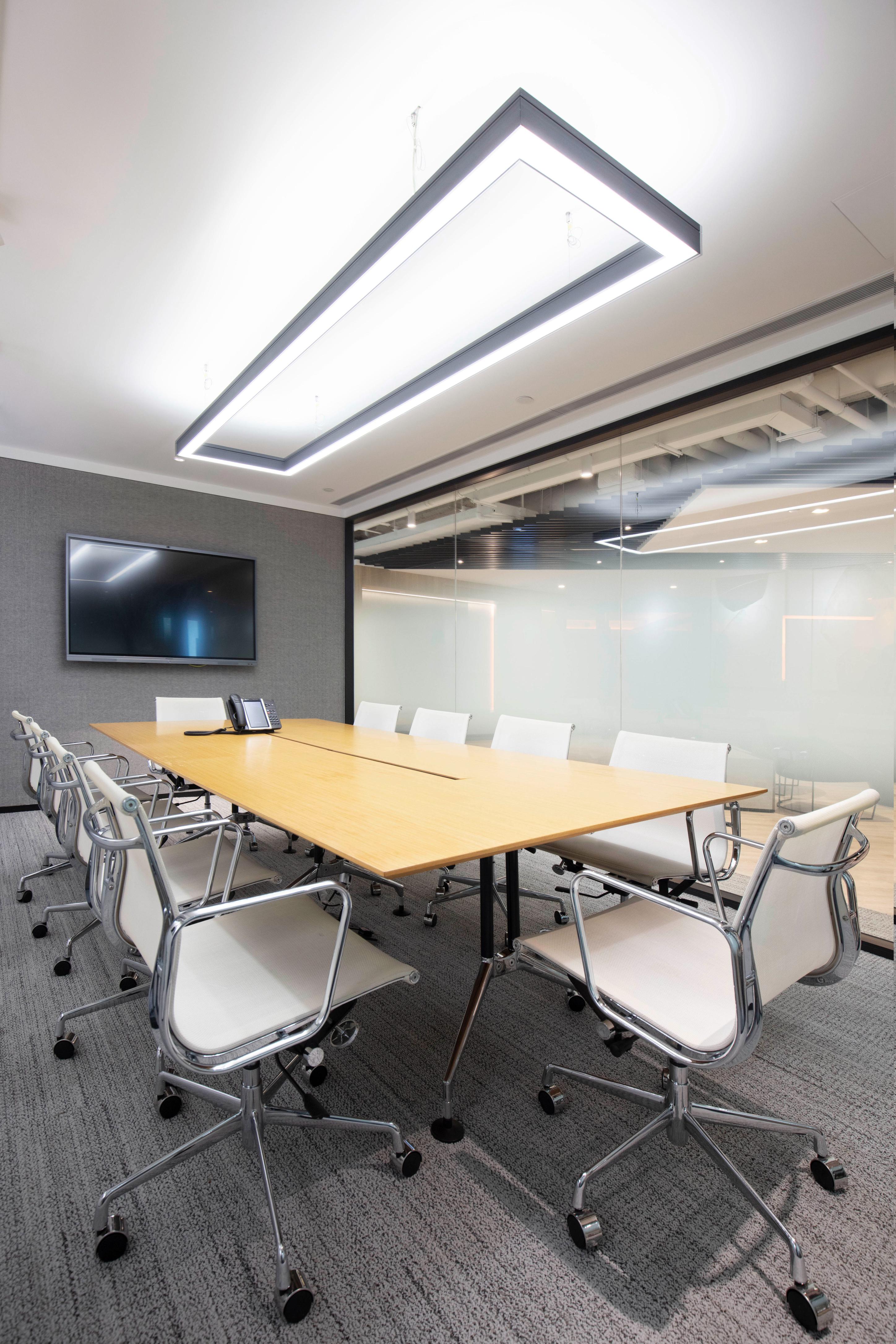 Professional Conference Room with Modern Lighting